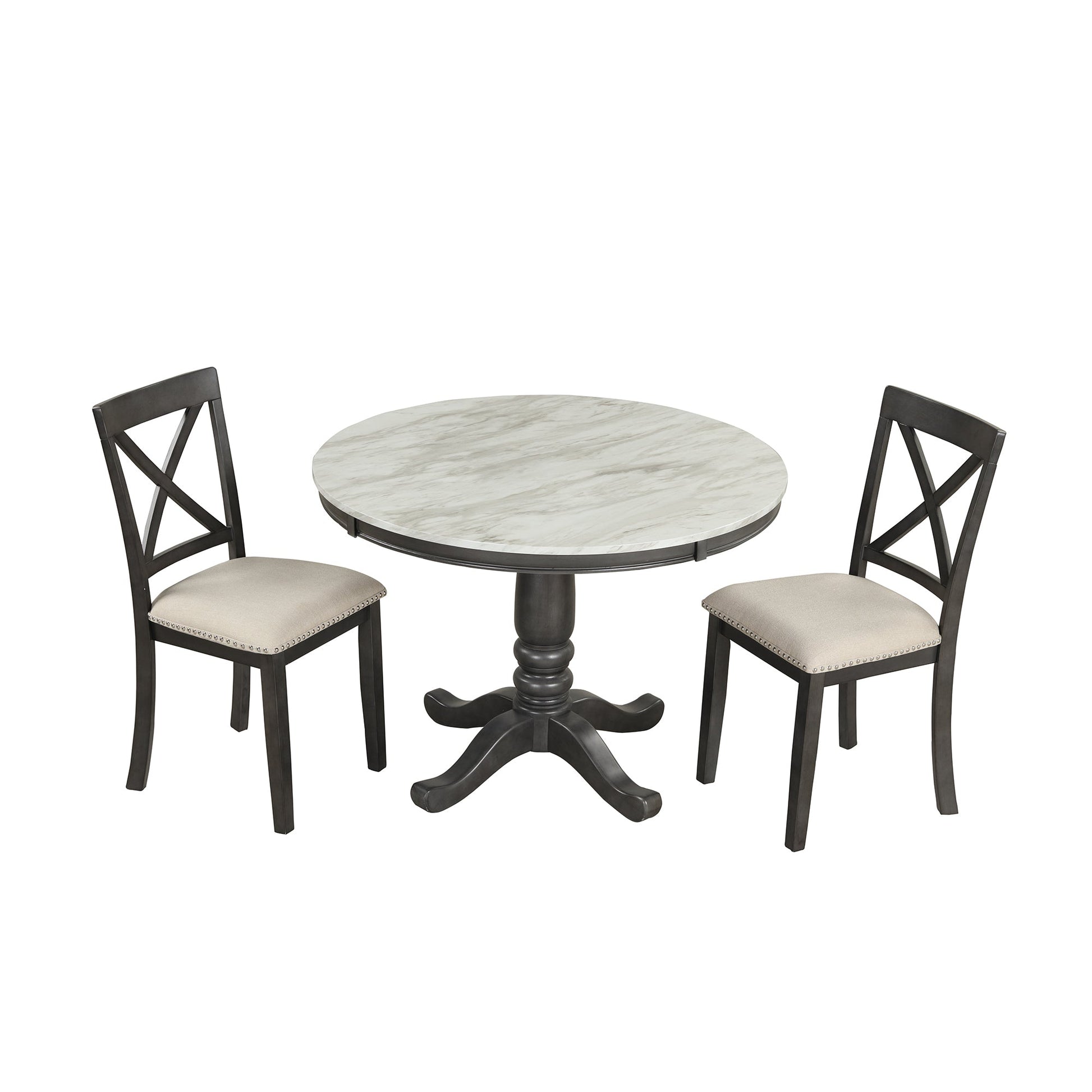 Orisfur. 5 Pieces Dining Table and Chairs Set for 4 Persons, Kitchen Room Solid Wood Table with 4 Chairs - 1st Choice Furniture Direct
