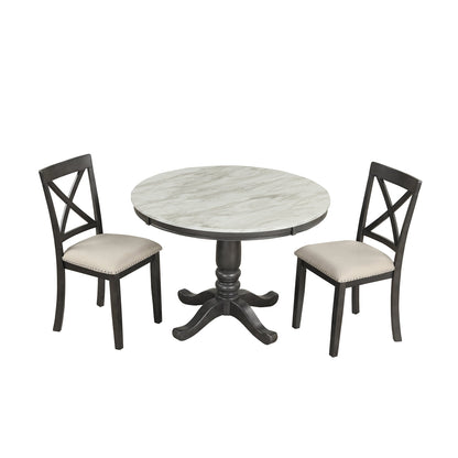 Orisfur. 5 Pieces Dining Table and Chairs Set for 4 Persons, Kitchen Room Solid Wood Table with 4 Chairs - 1st Choice Furniture Direct