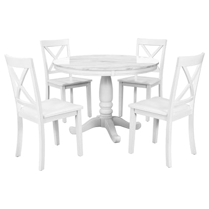 Orisfur. 5 Pieces Dining Table and Chairs Set for 4 Persons, Kitchen Room Solid Wood Table with 4 Chairs - 1st Choice Furniture Direct