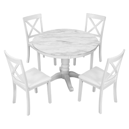 Orisfur. 5 Pieces Dining Table and Chairs Set for 4 Persons, Kitchen Room Solid Wood Table with 4 Chairs - 1st Choice Furniture Direct