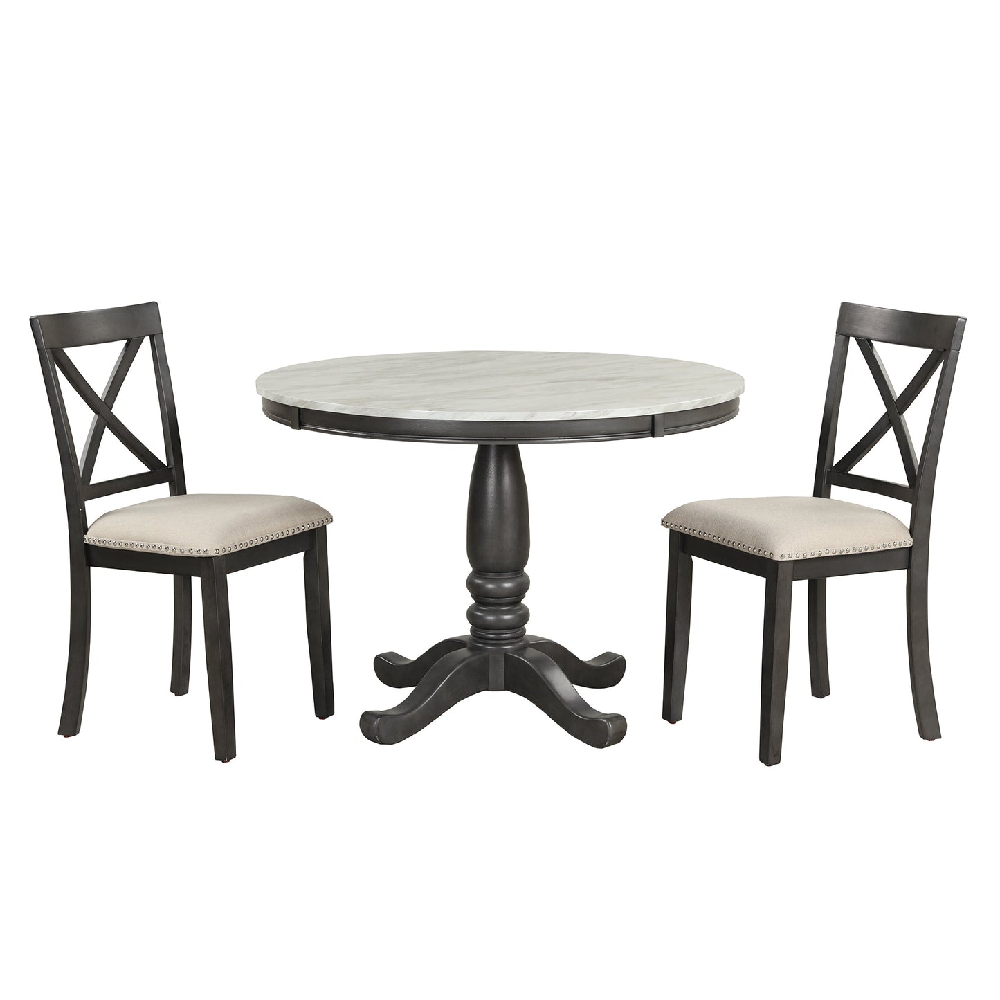 Orisfur. 5 Pieces Dining Table and Chairs Set for 4 Persons, Kitchen Room Solid Wood Table with 4 Chairs - 1st Choice Furniture Direct