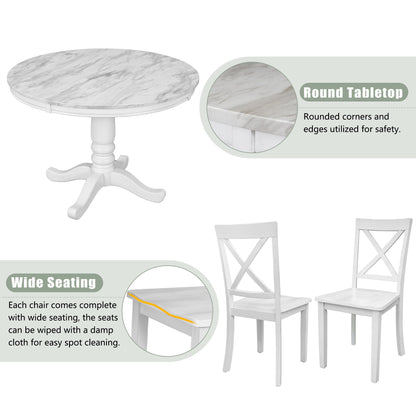 Orisfur. 5 Pieces Dining Table and Chairs Set for 4 Persons, Kitchen Room Solid Wood Table with 4 Chairs - 1st Choice Furniture Direct
