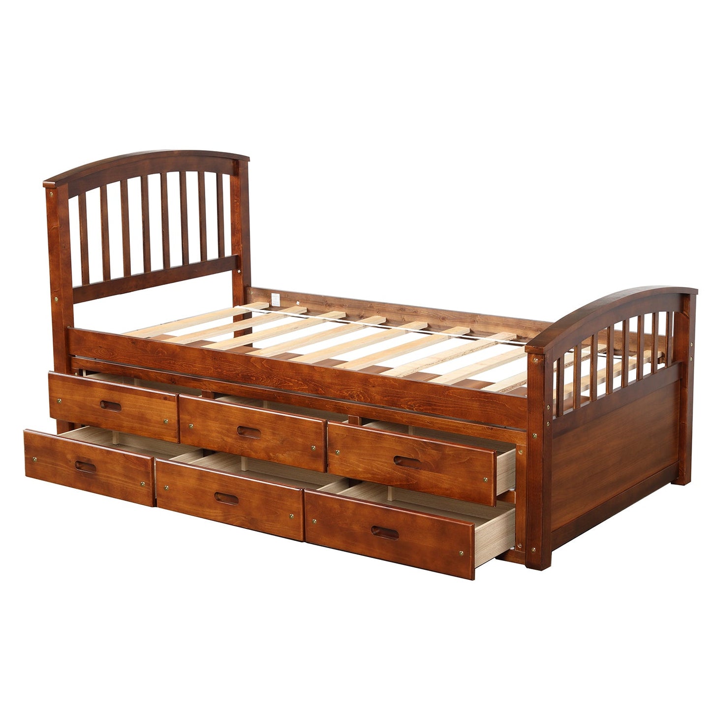 Orisfur. Twin Size Platform Storage Bed Solid Wood Bed with 6 Drawers - 1st Choice Furniture Direct
