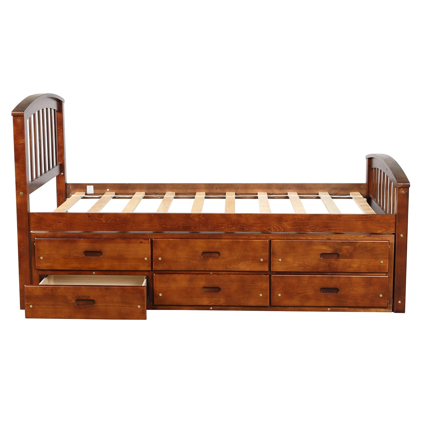 Orisfur. Twin Size Platform Storage Bed Solid Wood Bed with 6 Drawers - 1st Choice Furniture Direct