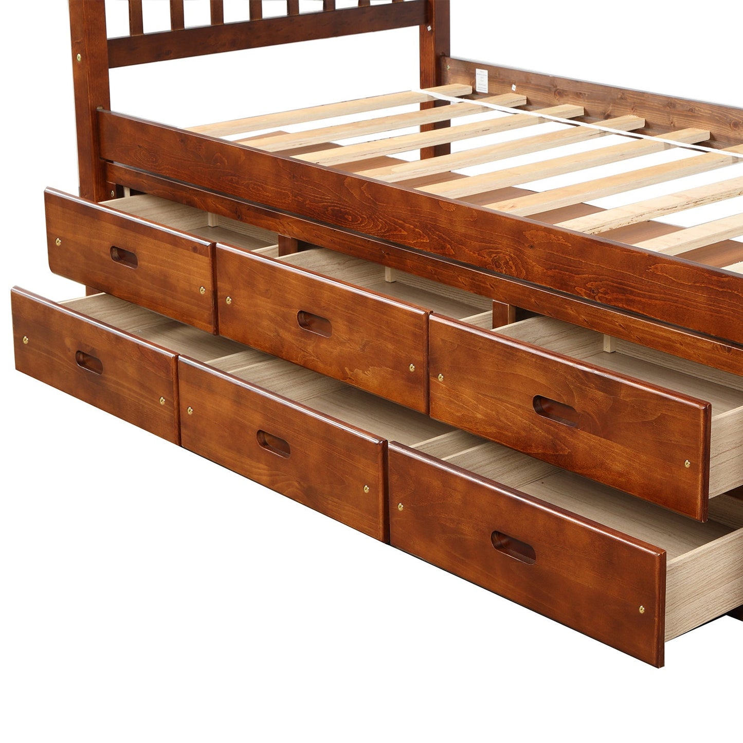 Orisfur. Twin Size Platform Storage Bed Solid Wood Bed with 6 Drawers - 1st Choice Furniture Direct