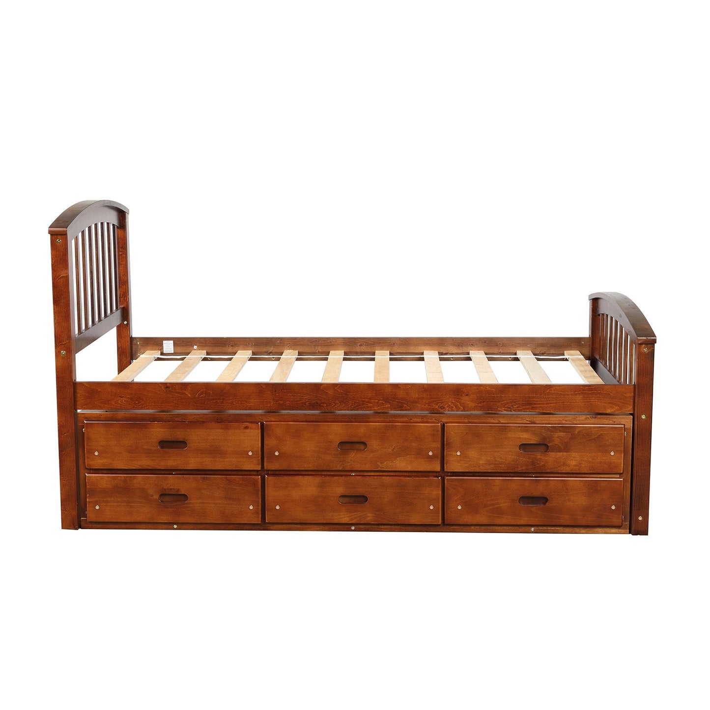 Orisfur. Twin Size Platform Storage Bed Solid Wood Bed with 6 Drawers - 1st Choice Furniture Direct