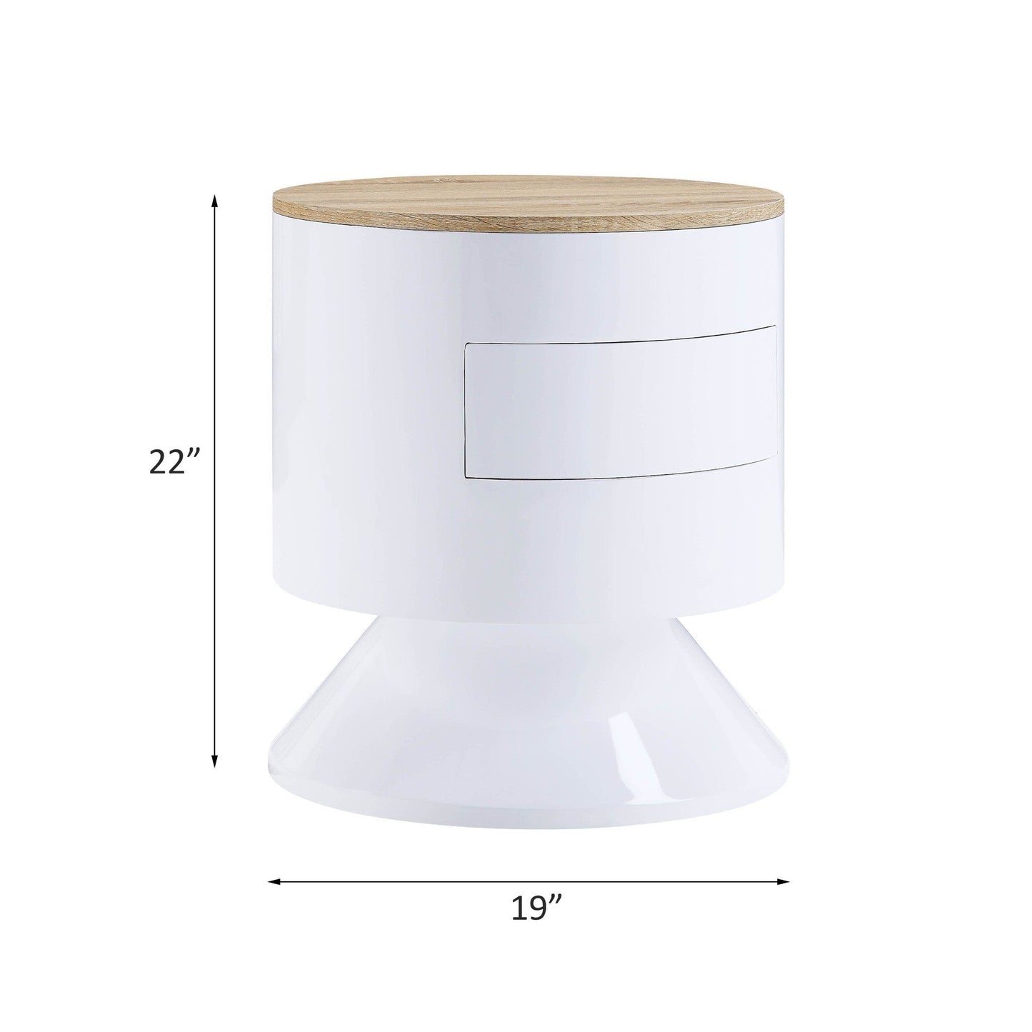 Otith White High Gloss Finish Accent Table - 1st Choice Furniture Direct