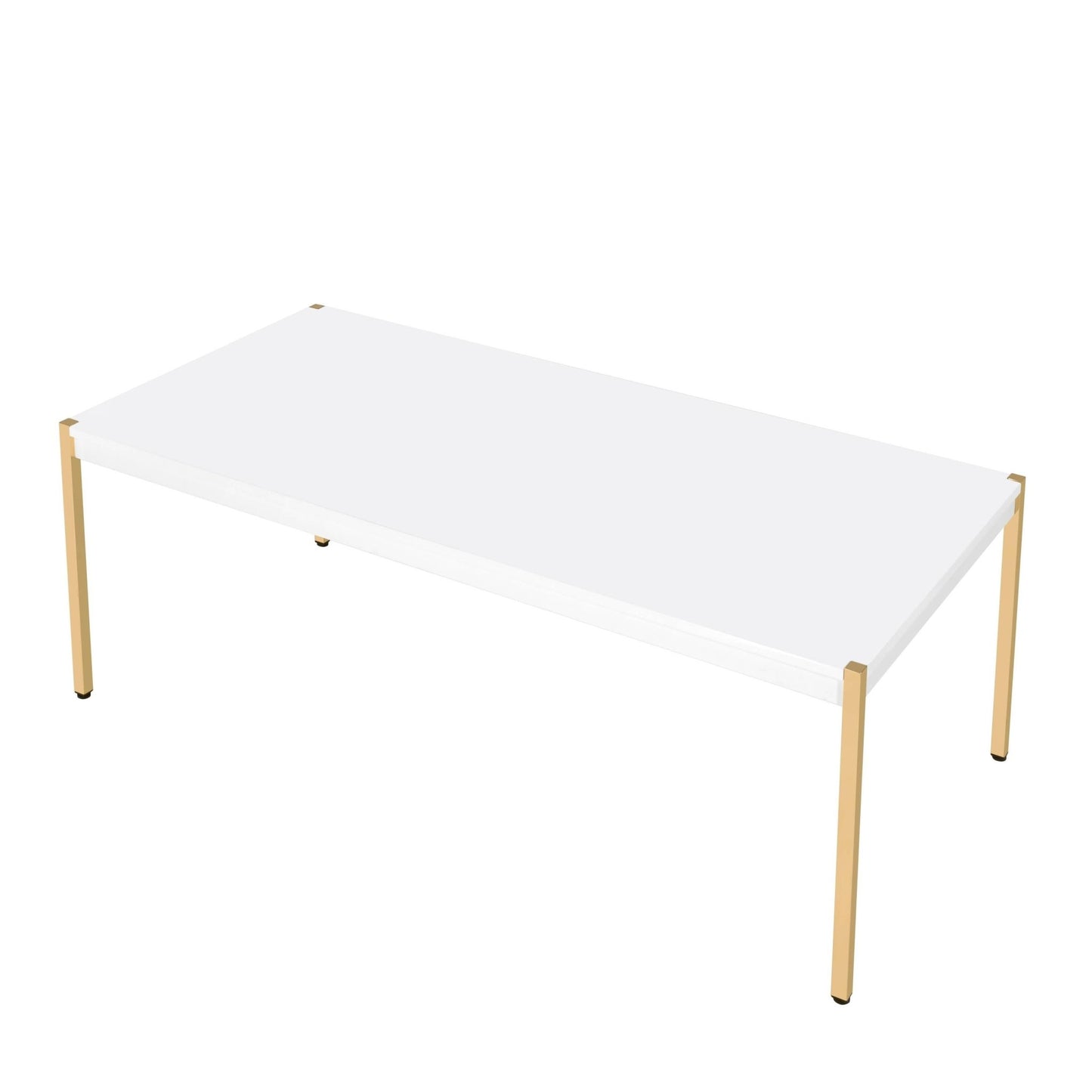 Otrac White & Gold Finish Coffee Table - 1st Choice Furniture Direct