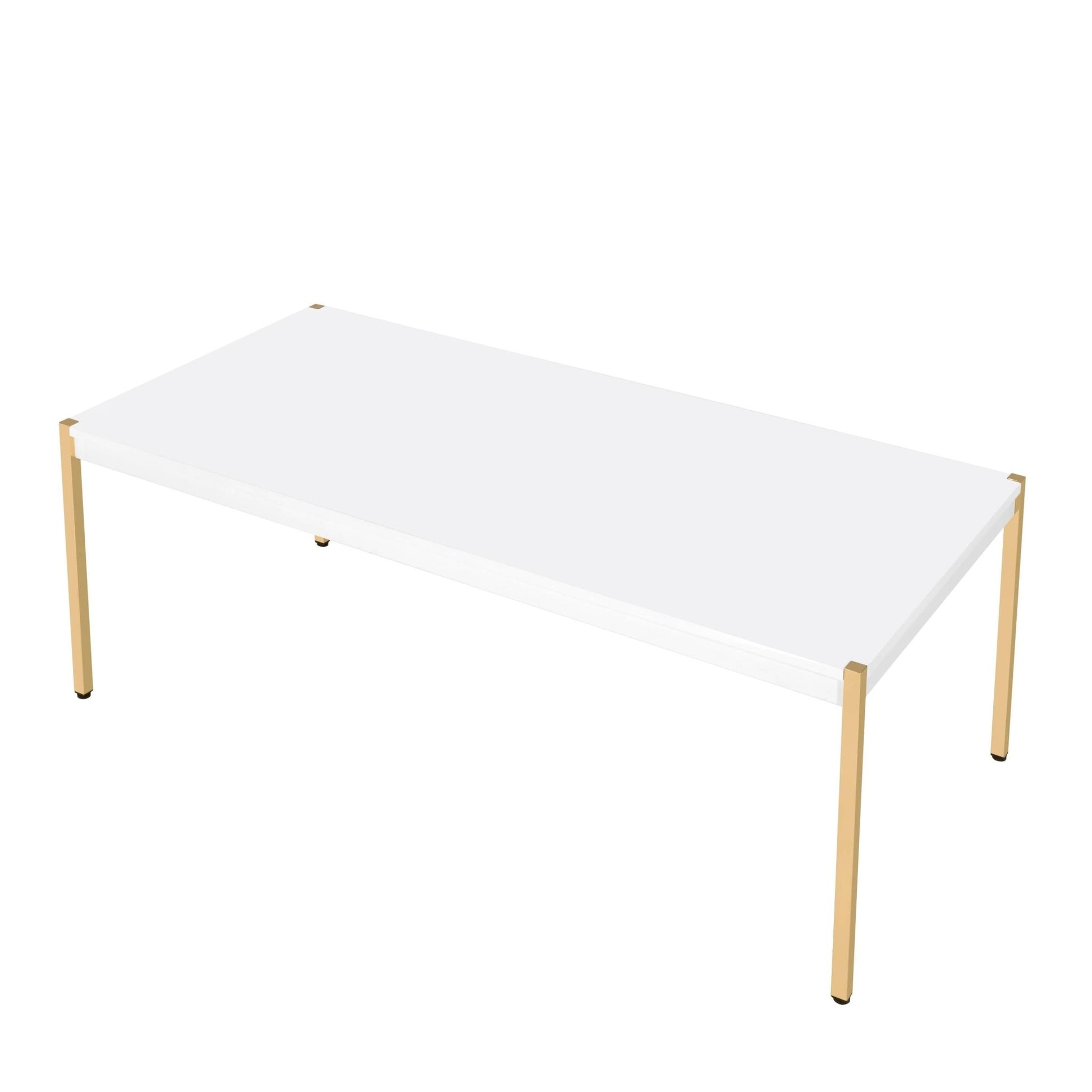 Otrac White & Gold Finish Coffee Table - 1st Choice Furniture Direct