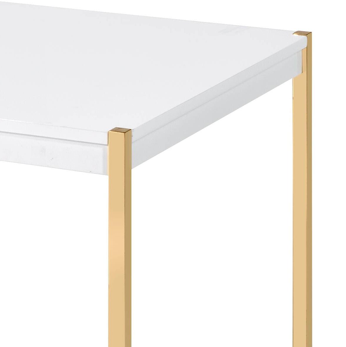 Otrac White & Gold Finish Coffee Table - 1st Choice Furniture Direct