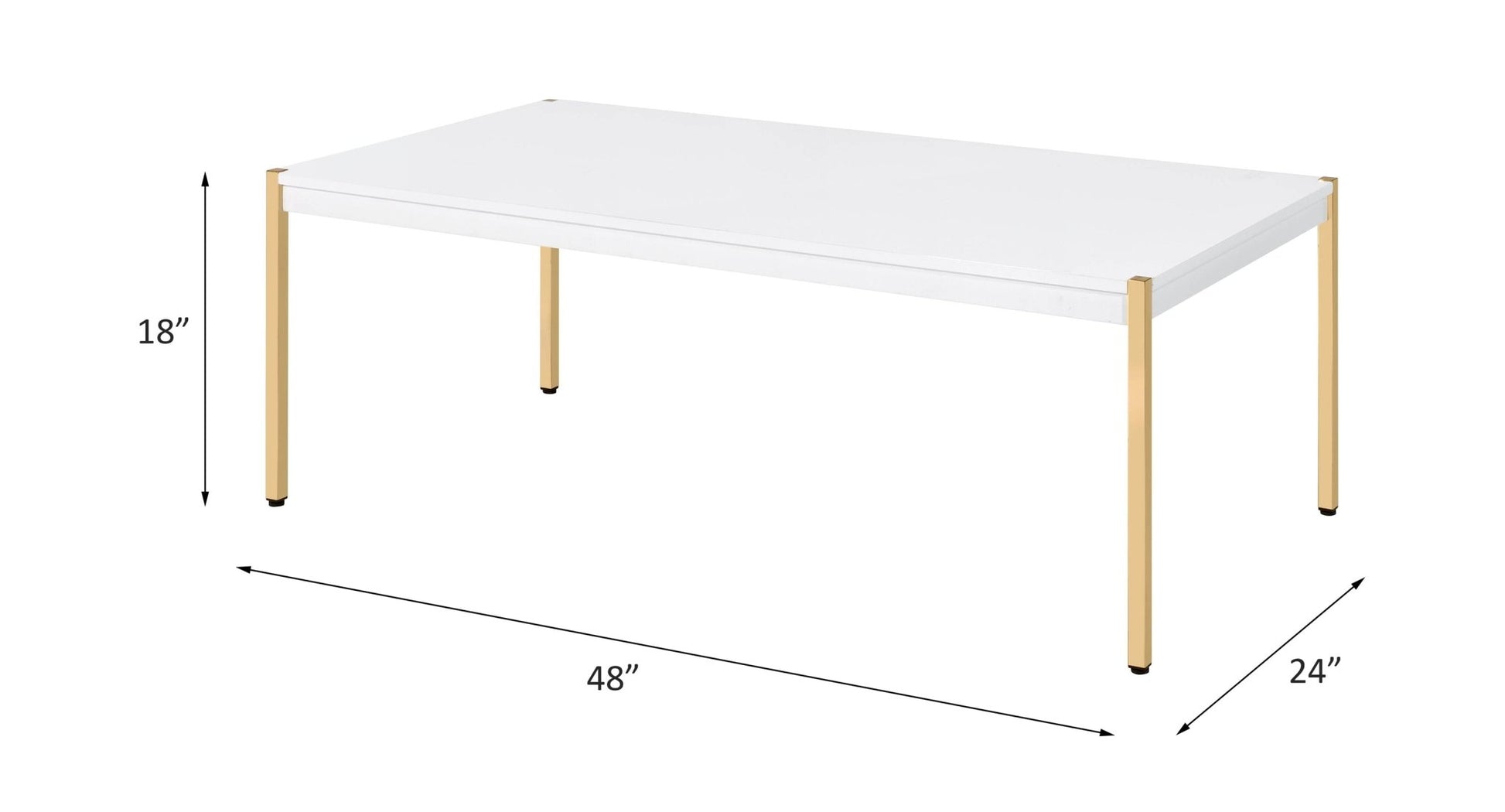 Otrac White & Gold Finish Coffee Table - 1st Choice Furniture Direct