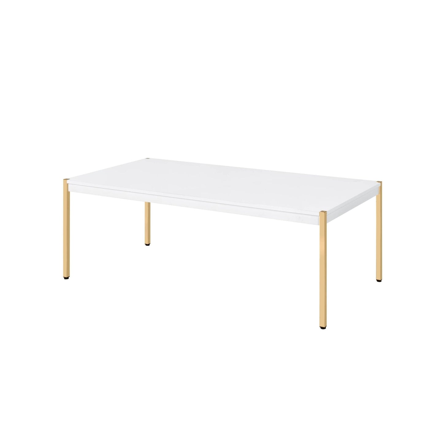 Otrac White & Gold Finish Coffee Table - 1st Choice Furniture Direct