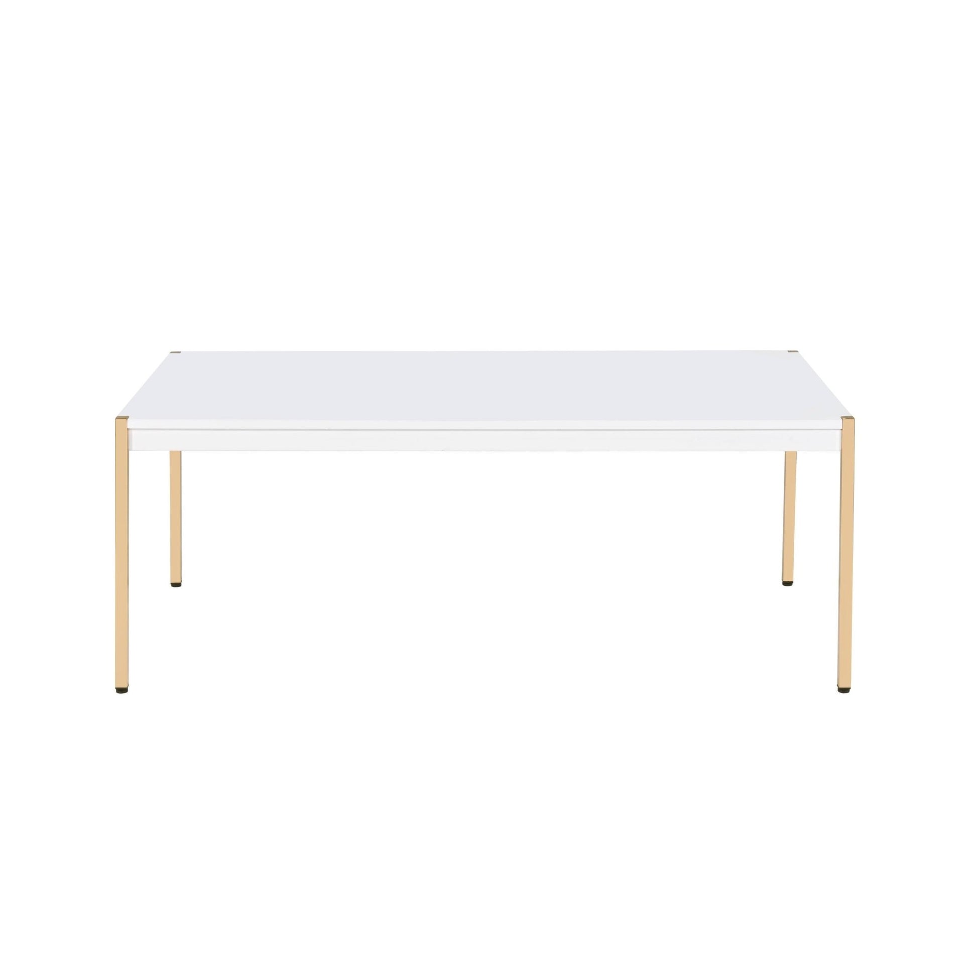 Otrac White & Gold Finish Coffee Table - 1st Choice Furniture Direct