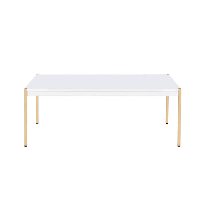 Otrac White & Gold Finish Coffee Table - 1st Choice Furniture Direct