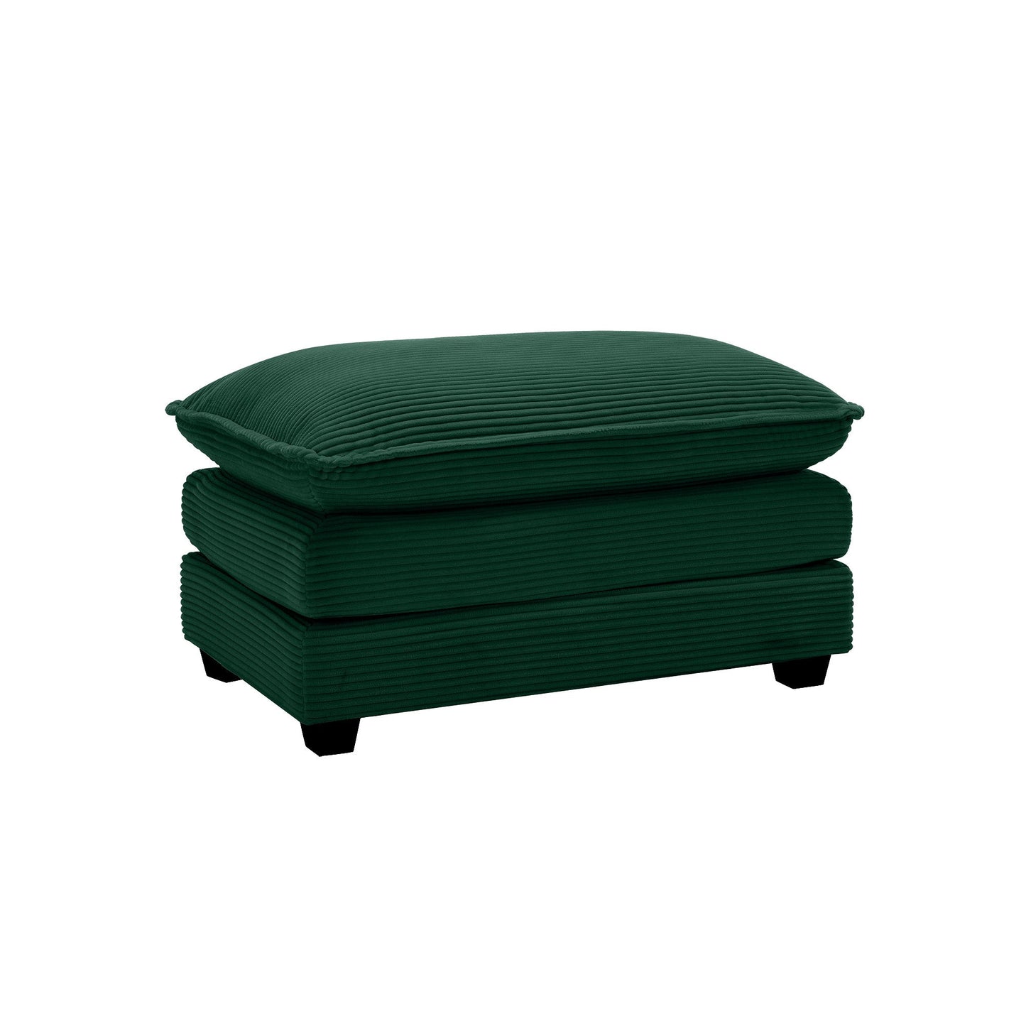 Ottoman Footstool in Corduroy Fabric, Can be Used with 2 Seater Sofas, 3 Seater Sofas and 4 Seater Sofas,Green Corduroy Fabric - 1st Choice Furniture Direct