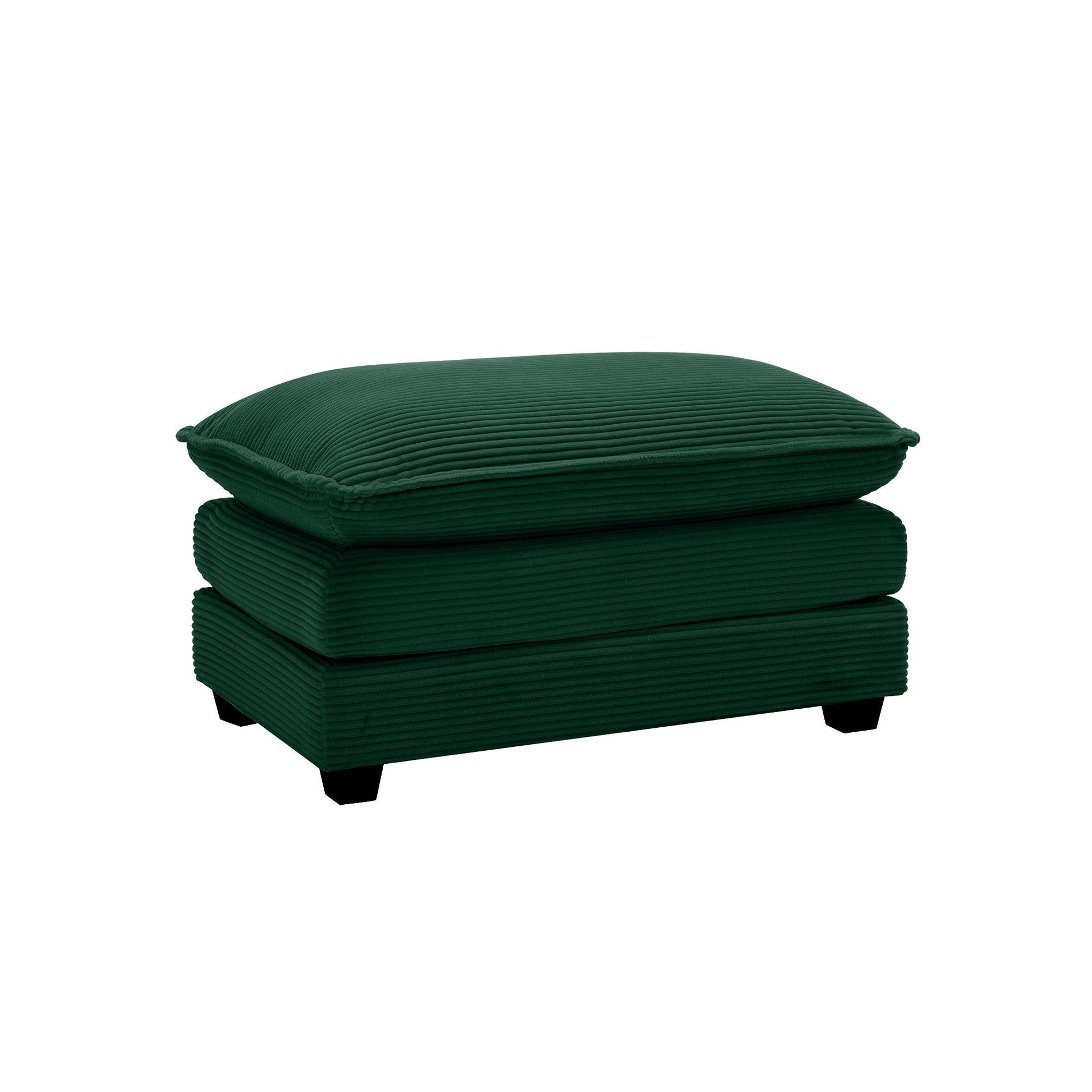 Ottoman Footstool in Corduroy Fabric, Can be Used with 2 Seater Sofas, 3 Seater Sofas and 4 Seater Sofas,Green Corduroy Fabric - 1st Choice Furniture Direct