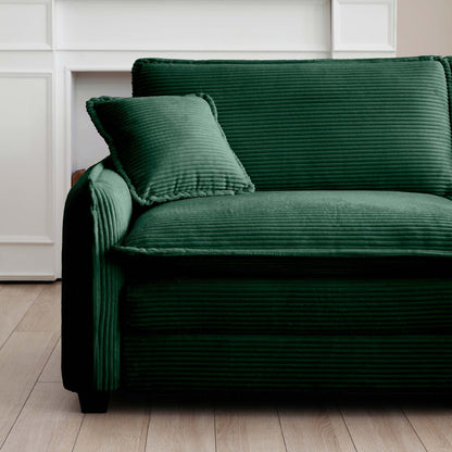 Ottoman Footstool in Corduroy Fabric, Can be Used with 2 Seater Sofas, 3 Seater Sofas and 4 Seater Sofas,Green Corduroy Fabric - 1st Choice Furniture Direct