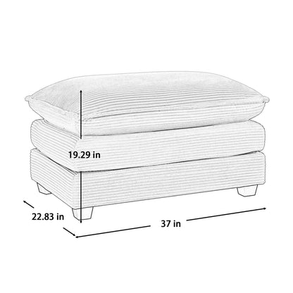 Ottoman Footstool in Corduroy Fabric, Can be Used with 2 Seater Sofas, 3 Seater Sofas and 4 Seater Sofas,Green Corduroy Fabric - 1st Choice Furniture Direct