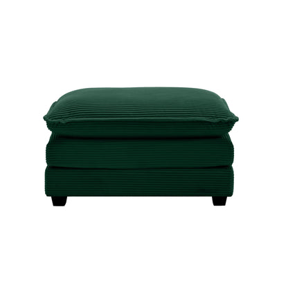 Ottoman Footstool in Corduroy Fabric, Can be Used with 2 Seater Sofas, 3 Seater Sofas and 4 Seater Sofas,Green Corduroy Fabric - 1st Choice Furniture Direct