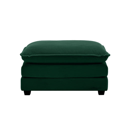 Ottoman Footstool in Corduroy Fabric, Can be Used with 2 Seater Sofas, 3 Seater Sofas and 4 Seater Sofas,Green Corduroy Fabric - 1st Choice Furniture Direct