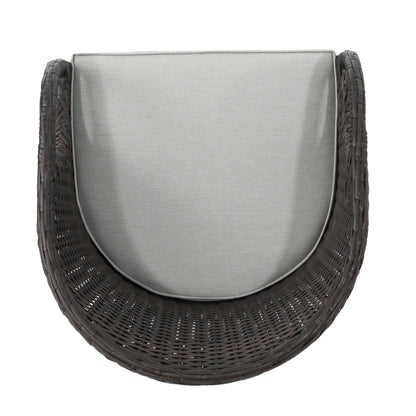 Outdoor 31' PE Rattan Barstools with Waterproof Cushions, Set of 2, Multibrown - 1st Choice Furniture Direct