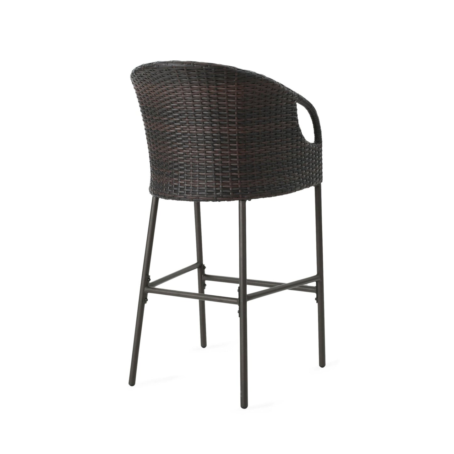Outdoor 31' PE Rattan Barstools with Waterproof Cushions, Set of 2, Multibrown - 1st Choice Furniture Direct