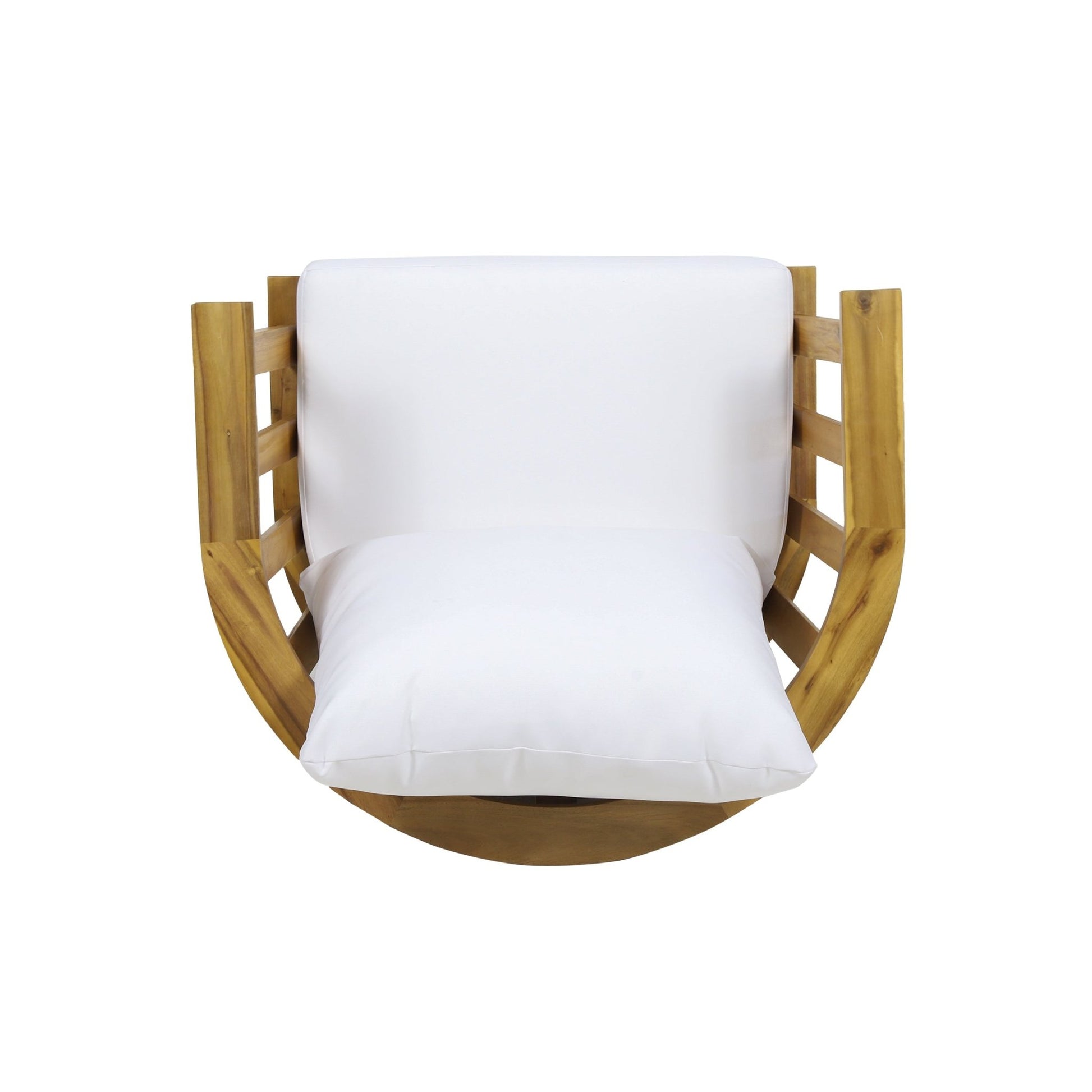 Outdoor Acacia Wood Club Chair with Cushions – Rustic Patio Deep Seating Armchair - 1st Choice Furniture Direct