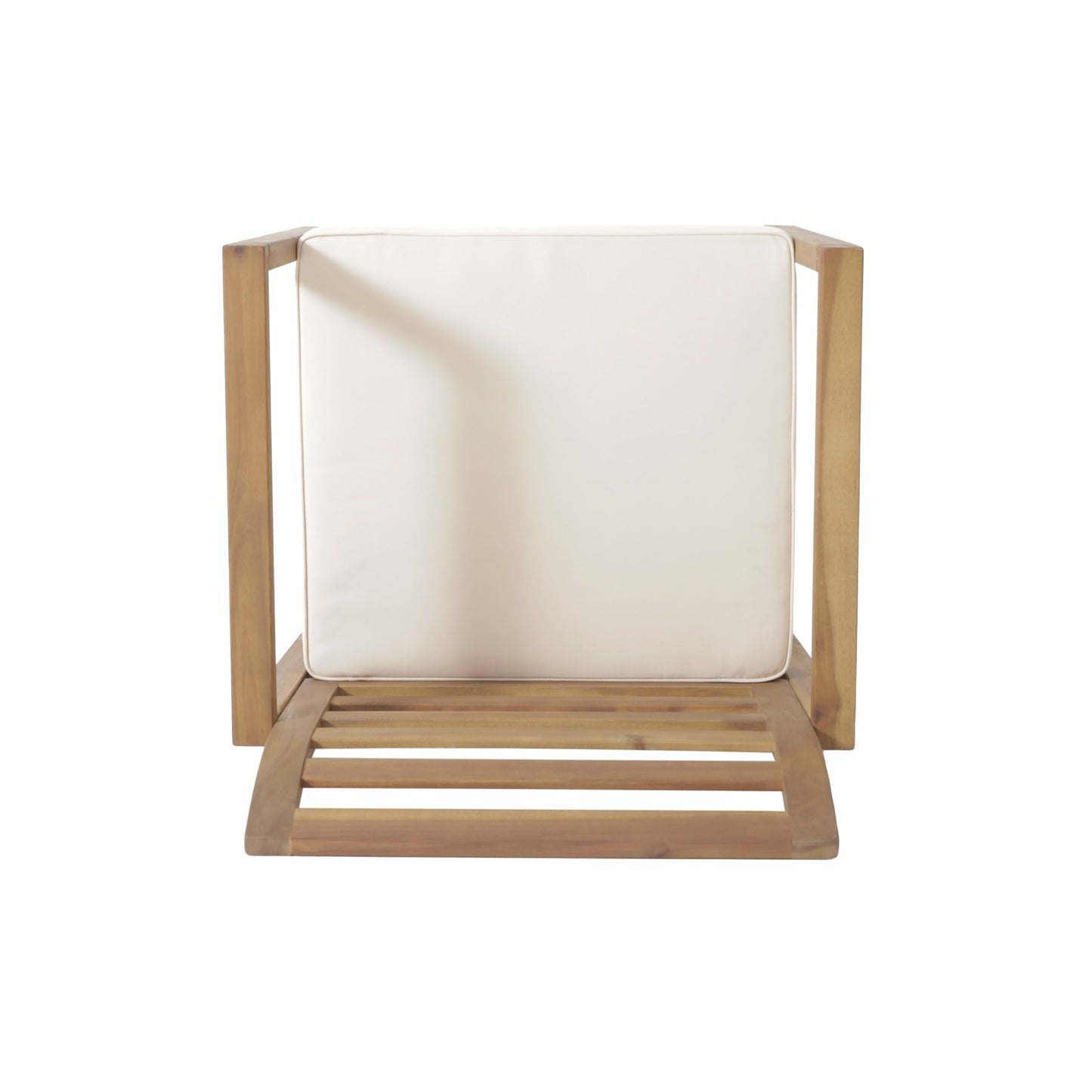 Outdoor Acacia Wood Club Chairs, 2 - Pcs Set, Natural Stained / White, 25.5'D x 24.5'W x 33.0'H - 1st Choice Furniture Direct