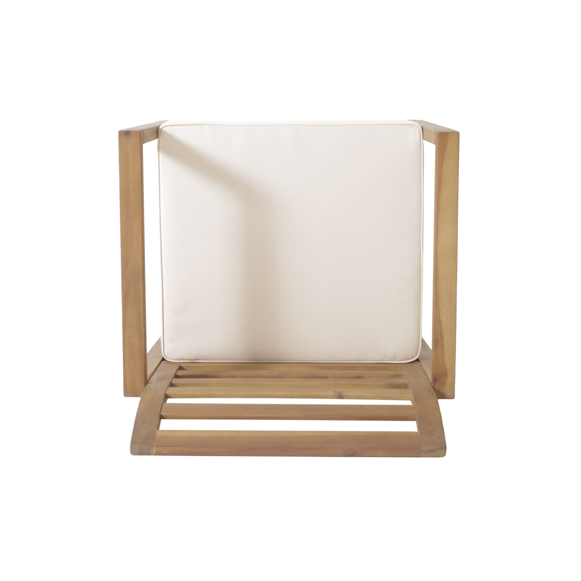Outdoor Acacia Wood Club Chairs, 2 - Pcs Set, Natural Stained / White, 25.5'D x 24.5'W x 33.0'H - 1st Choice Furniture Direct
