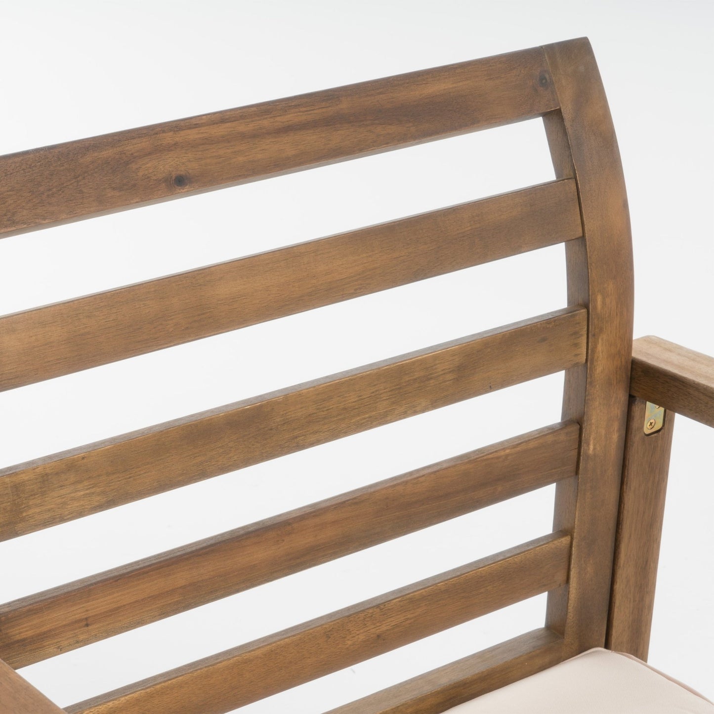 Outdoor Acacia Wood Club Chairs, 2 - Pcs Set, Natural Stained / White, 25.5'D x 24.5'W x 33.0'H - 1st Choice Furniture Direct