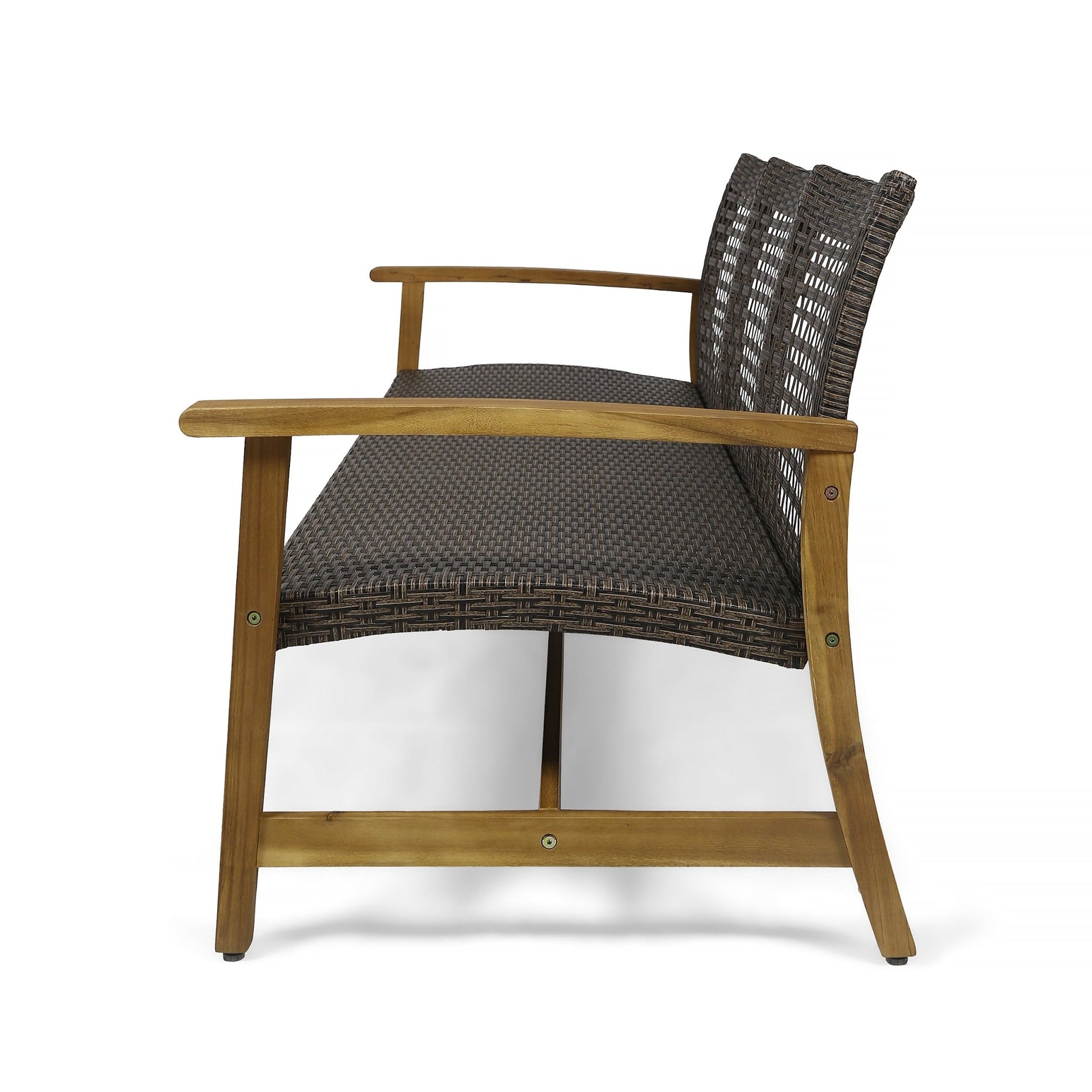 Outdoor Acacia Wood Wicker 3 Seater Sofa, Patio Furniture Conversation Set for Backyard - 1st Choice Furniture Direct