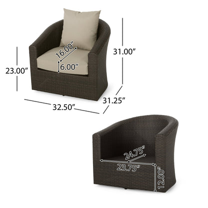 Outdoor Aluminum Frame Wicker Swivel Chair - 1st Choice Furniture Direct
