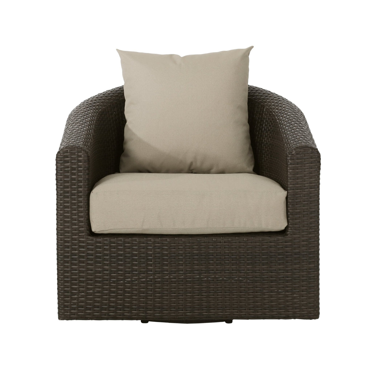 Outdoor Aluminum Frame Wicker Swivel Chair - 1st Choice Furniture Direct