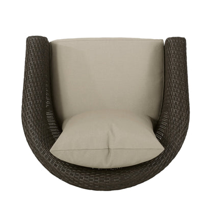 Outdoor Aluminum Frame Wicker Swivel Chair - 1st Choice Furniture Direct