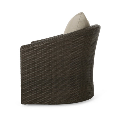 Outdoor Aluminum Frame Wicker Swivel Chair - 1st Choice Furniture Direct