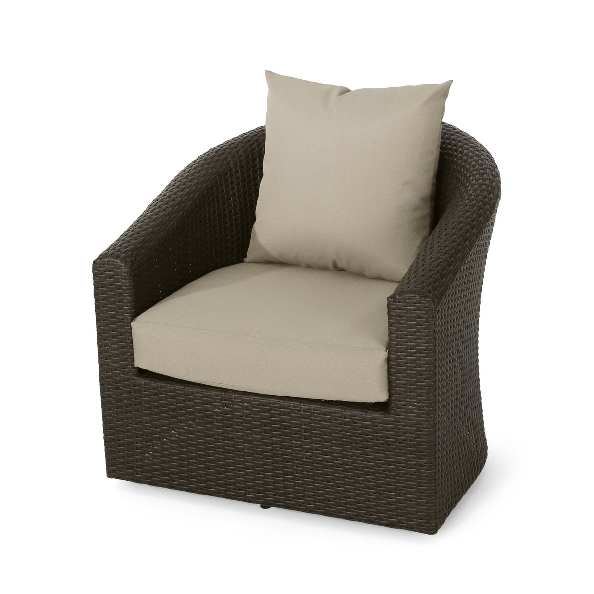 Outdoor Aluminum Frame Wicker Swivel Chair - 1st Choice Furniture Direct