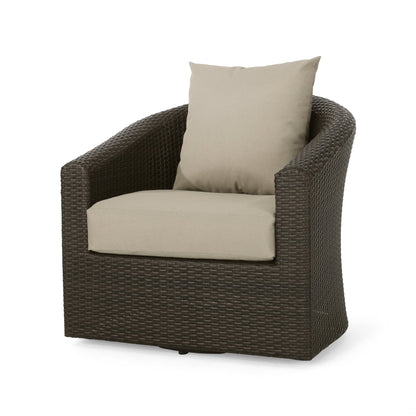 Outdoor Aluminum Frame Wicker Swivel Chair - 1st Choice Furniture Direct