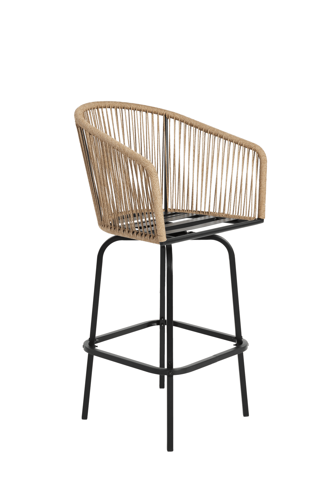 Outdoor Bar Stools Set of 4, 4 - Piece Patio Bar Stools with Armrests, All Weather Rattan Bar Chairs with Backrest, Wicker Bar Stools for Backyard, Garden, Pool, Balcony and Deck - Blue - 1st Choice Furniture Direct