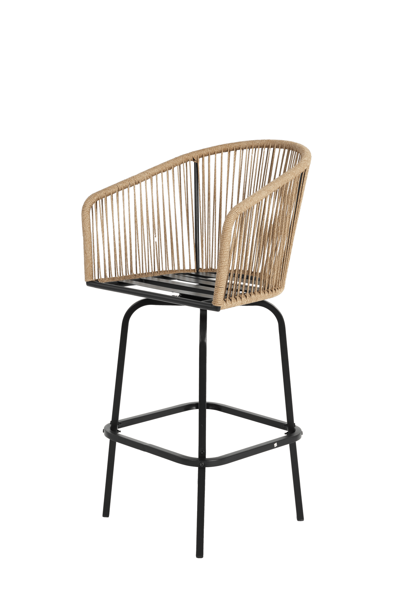Outdoor Bar Stools Set of 4, 4 - Piece Patio Bar Stools with Armrests, All Weather Rattan Bar Chairs with Backrest, Wicker Bar Stools for Backyard, Garden, Pool, Balcony and Deck - Blue - 1st Choice Furniture Direct