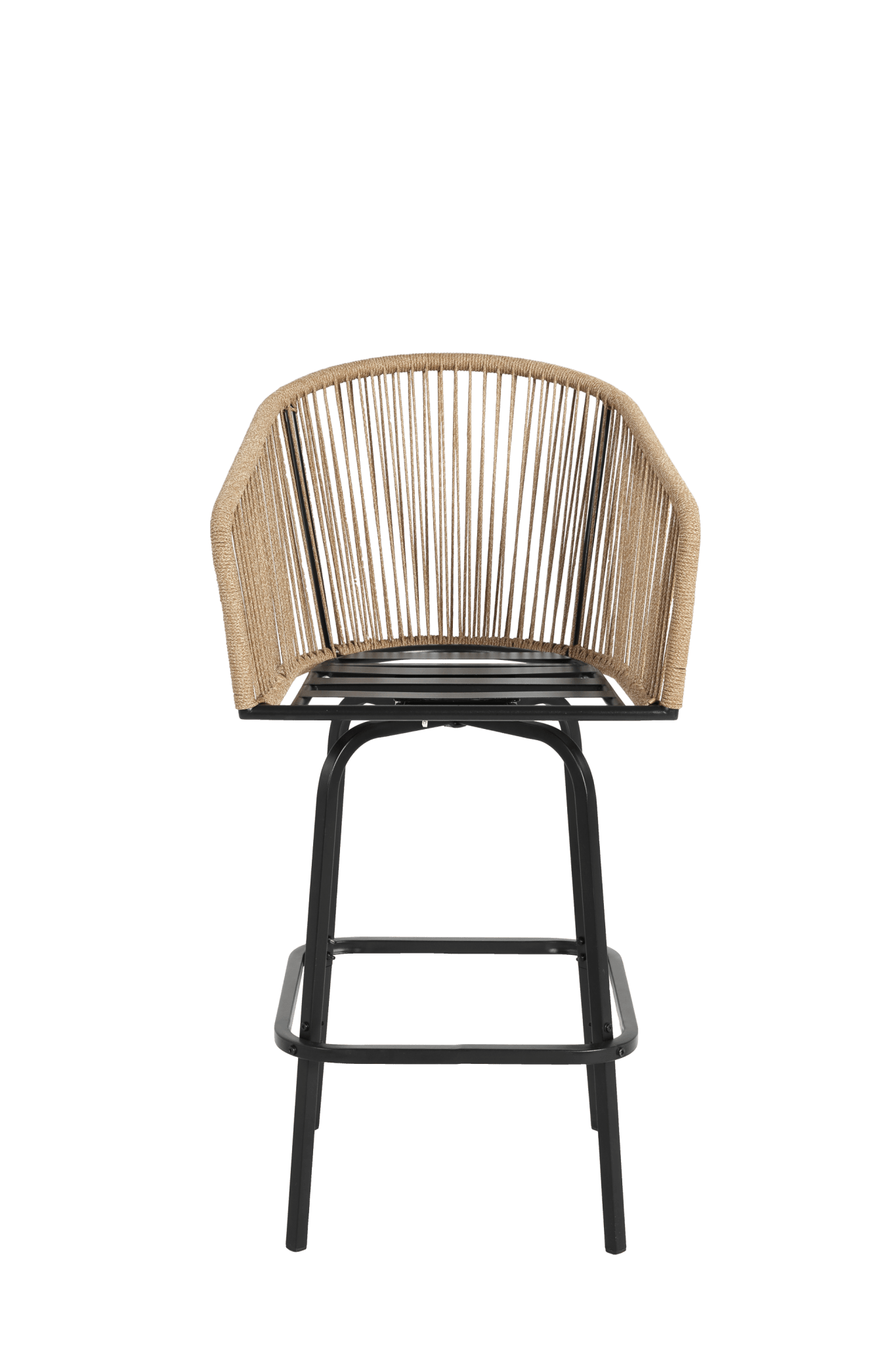 Outdoor Bar Stools Set of 4, 4 - Piece Patio Bar Stools with Armrests, All Weather Rattan Bar Chairs with Backrest, Wicker Bar Stools for Backyard, Garden, Pool, Balcony and Deck - Blue - 1st Choice Furniture Direct