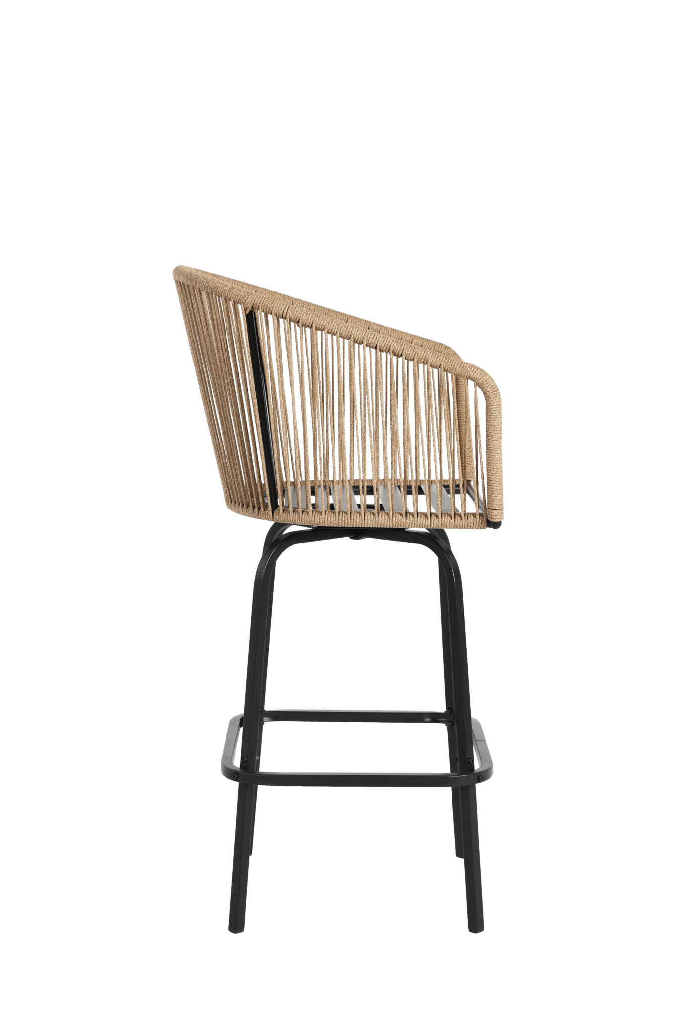 Outdoor Bar Stools Set of 4, 4 - Piece Patio Bar Stools with Armrests, All Weather Rattan Bar Chairs with Backrest, Wicker Bar Stools for Backyard, Garden, Pool, Balcony and Deck - Blue - 1st Choice Furniture Direct