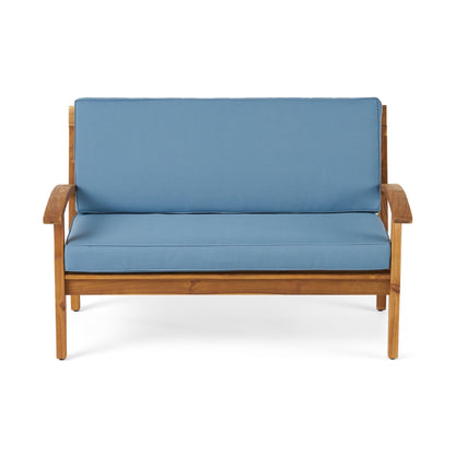 Outdoor Chat Set with Coffee Table and Loveseat, Teak - 1st Choice Furniture Direct