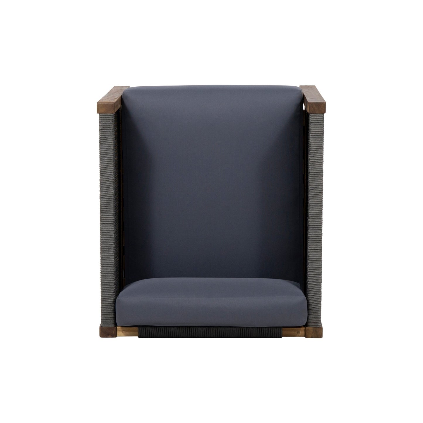 Outdoor Club Chair with Rattan Rope Wave, Dark Grey - 1st Choice Furniture Direct