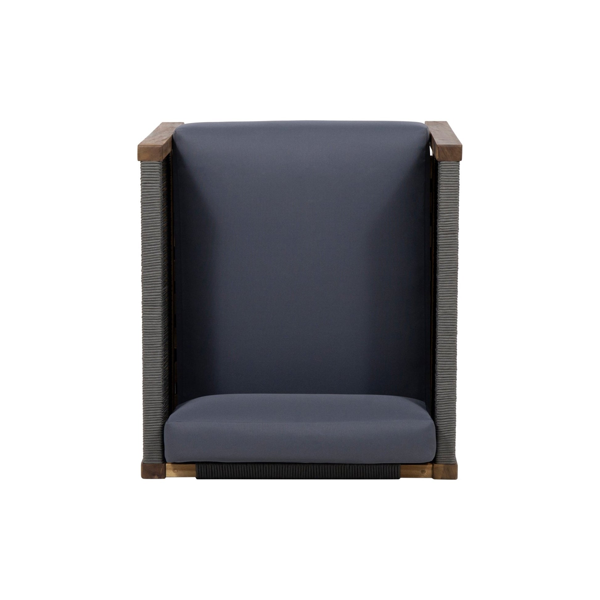 Outdoor Club Chair with Rattan Rope Wave, Dark Grey - 1st Choice Furniture Direct