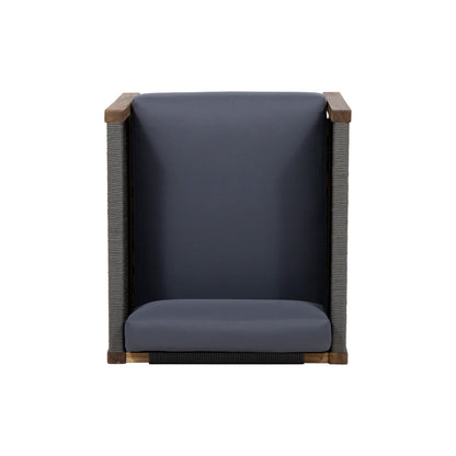 Outdoor Club Chair with Rattan Rope Wave, Dark Grey - 1st Choice Furniture Direct