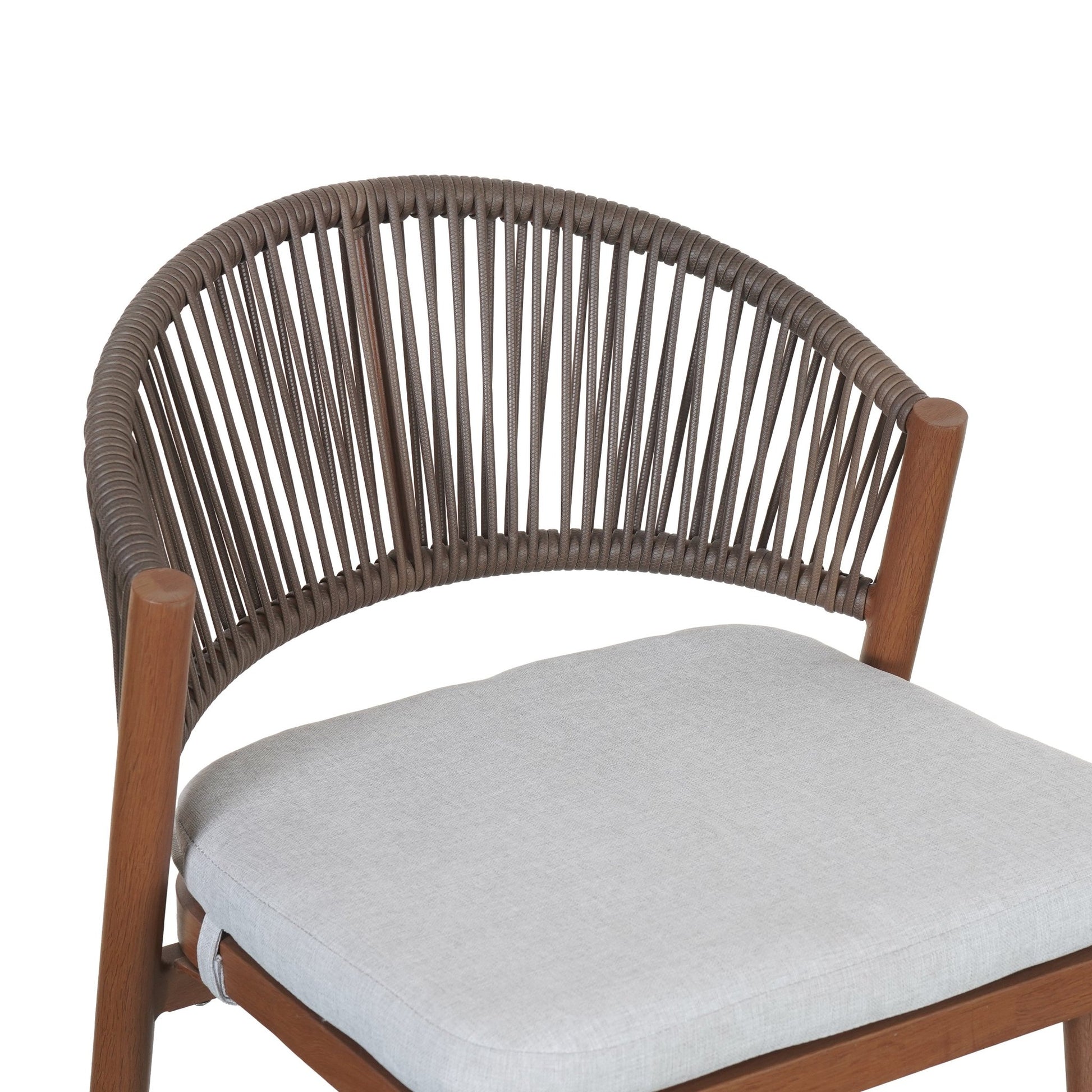 Outdoor Counter Stools Set of 2 – Wicker Teak Finish Aluminum Patio Chairs with Cushions - 1st Choice Furniture Direct