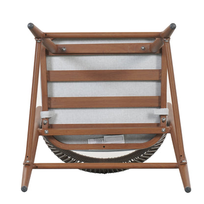 Outdoor Counter Stools Set of 2 – Wicker Teak Finish Aluminum Patio Chairs with Cushions - 1st Choice Furniture Direct