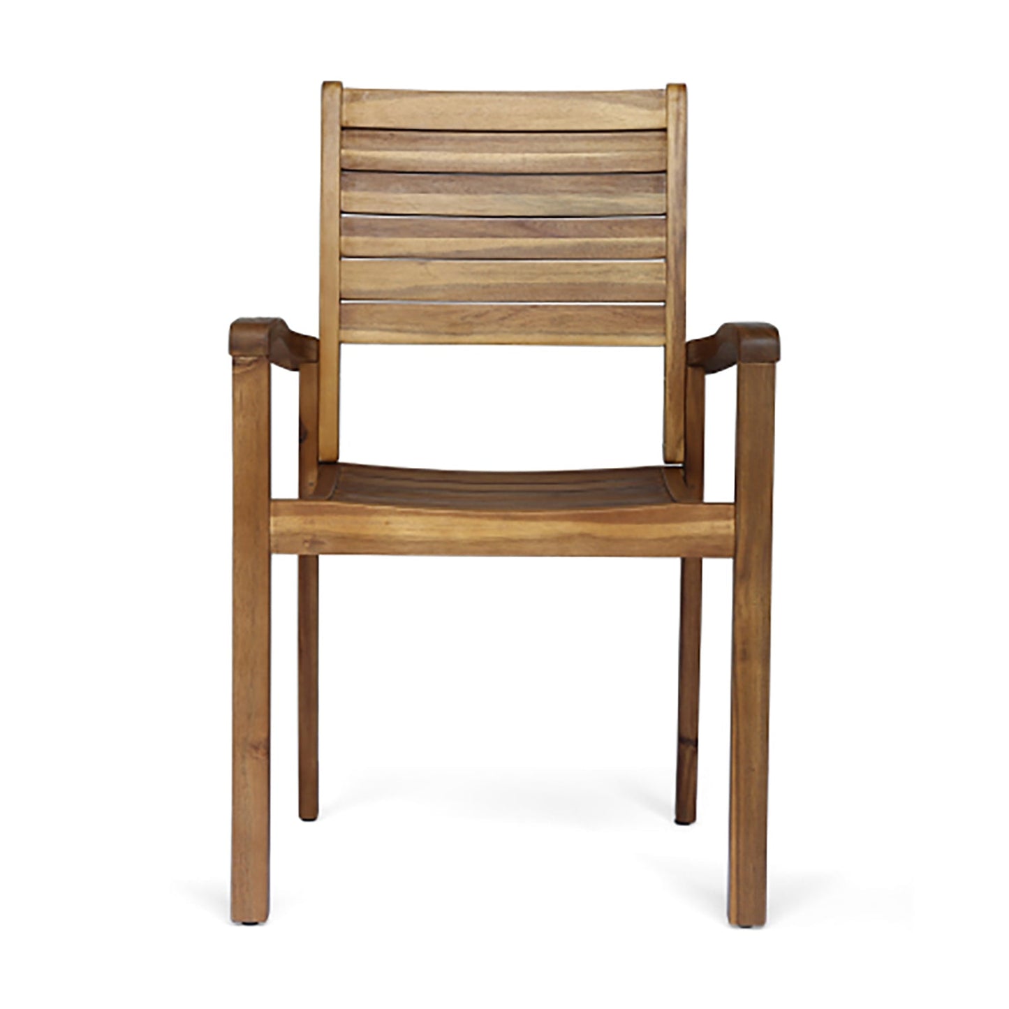 Outdoor Dining Chair, Acacia Wood Teak-Colored Finish, Stacking Design for Patio or Resort-Style Settings - 1st Choice Furniture Direct