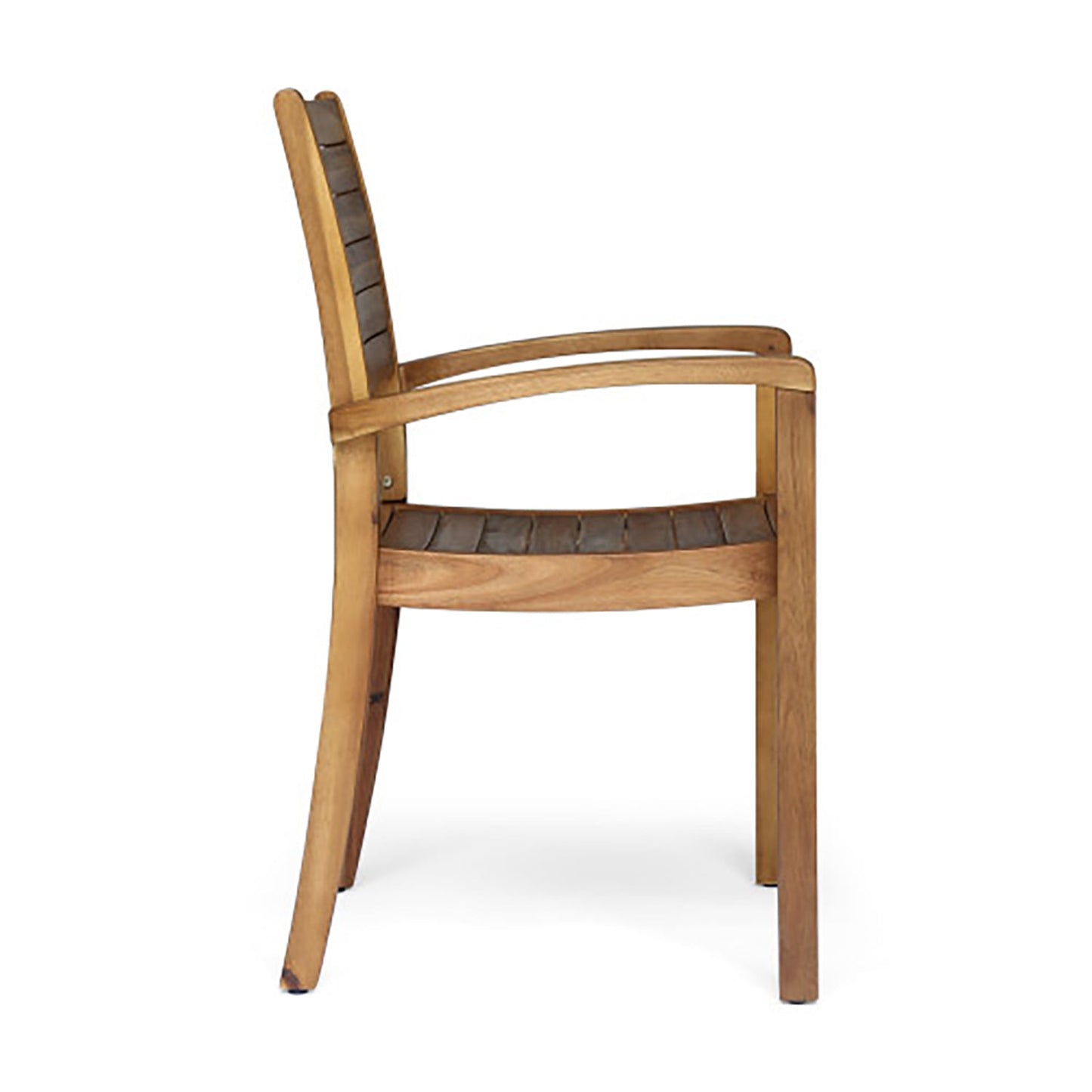 Outdoor Dining Chair, Acacia Wood Teak-Colored Finish, Stacking Design for Patio or Resort-Style Settings - 1st Choice Furniture Direct