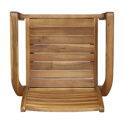 Outdoor Dining Chair, Acacia Wood Teak-Colored Finish, Stacking Design for Patio or Resort-Style Settings - 1st Choice Furniture Direct